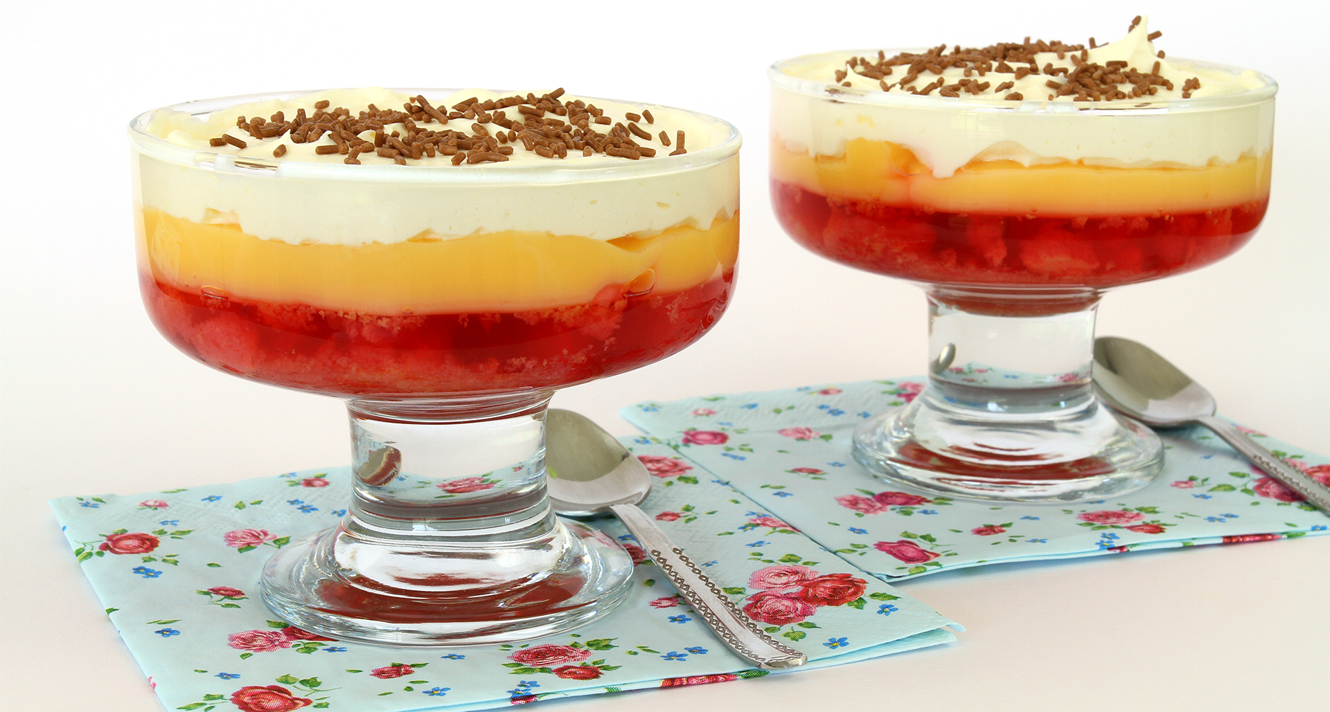 Two Classic Strawberry Trifles